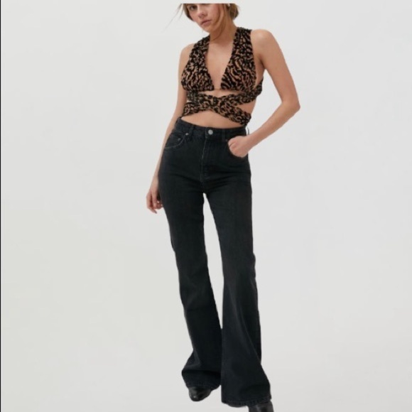 Lioness animal print Saint Germaine halter wrap top NWT - Picture 2 of 6